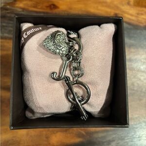 Juicy Couture Silver Charm Chain Link Bracelet